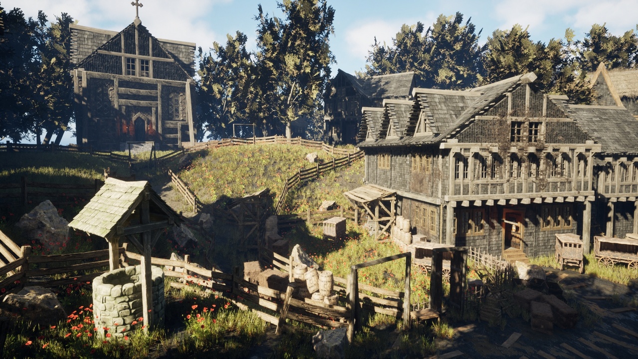 Media 1 for listing Eldoria Spring Medieval Village Tavern Stone Church Rural Town Environment