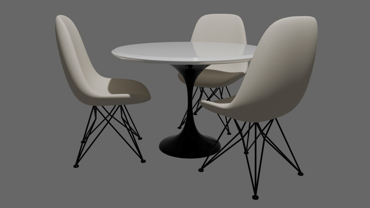 Media 1 for listing Modern Furniture Pack – Tables & Chair for Blender | Interior Assets