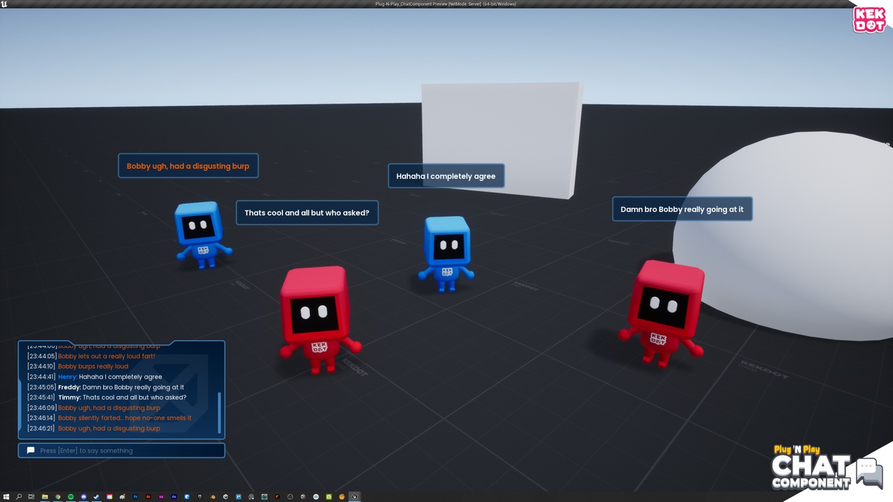 Media 1 for listing Multiplayer Chat System (Easy!) - Fully Replicated - By Kekdot