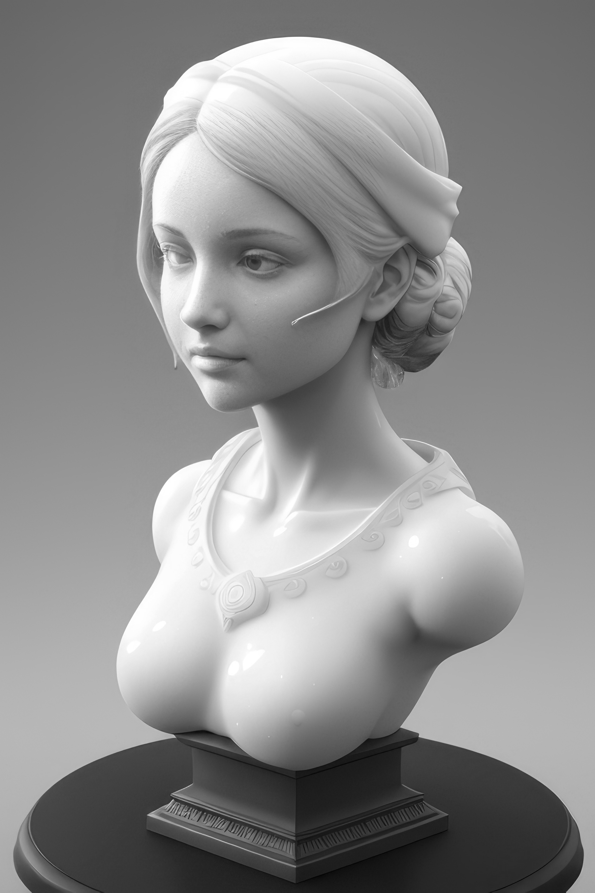 Media 1 for listing 031 High Detail Male Head White Model High Poly Art Sculpture