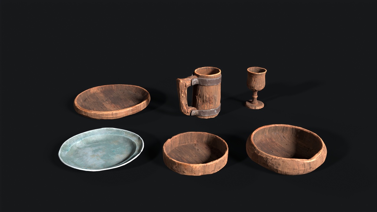 Media 1 for listing Cups & Plates Pack – Kitchenware Assets for Interior Scenes