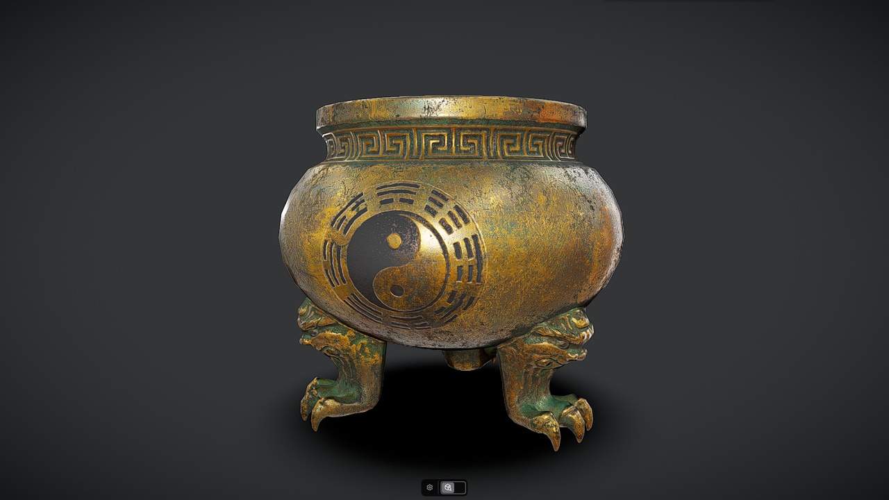 Media 1 for listing Stylized Chinese Bronze Incense Burner