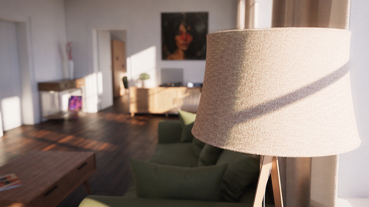 Media 1 for listing Sunny Apartment: Living Room and Bedroom Scene