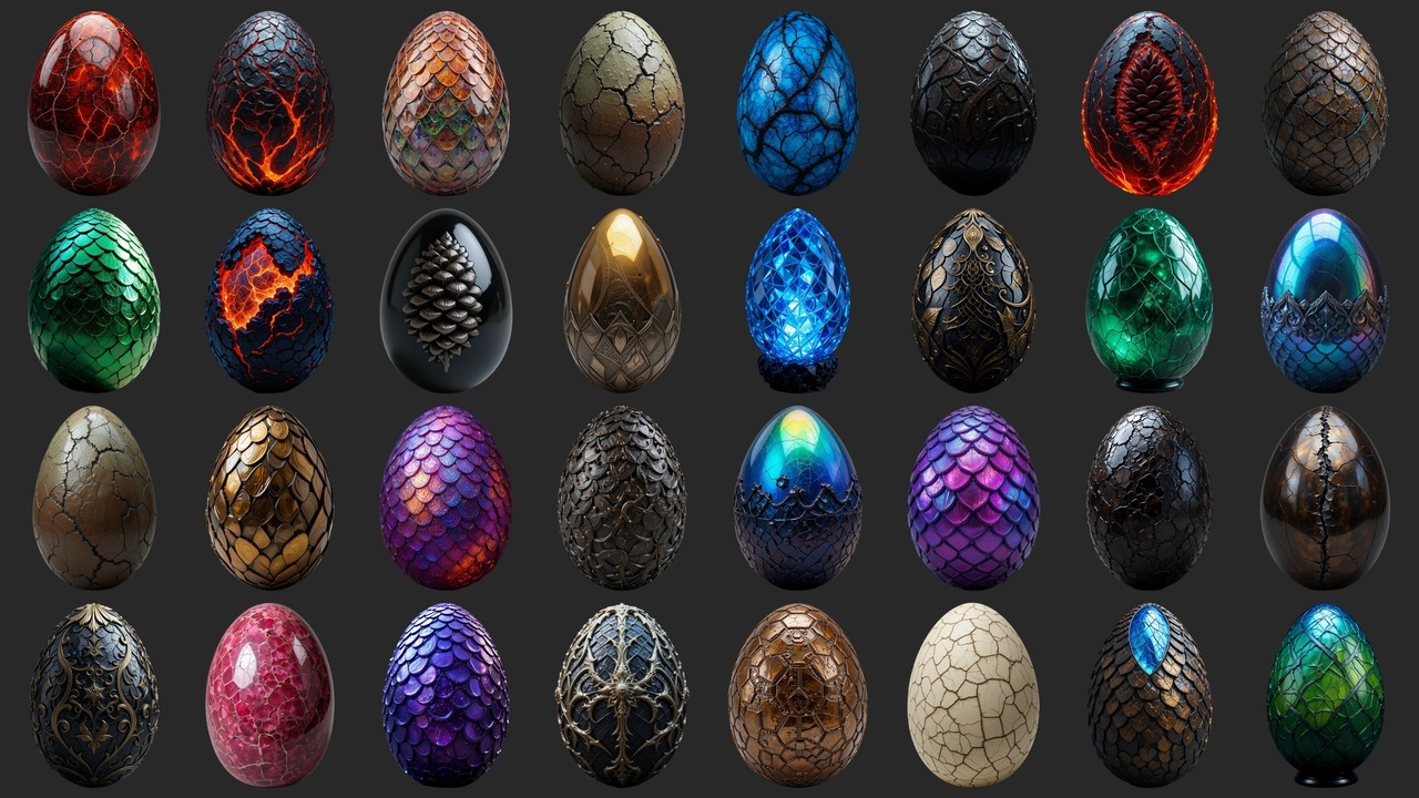 Media 1 for listing 156 Beautiful Fantasy Eggs - Icons