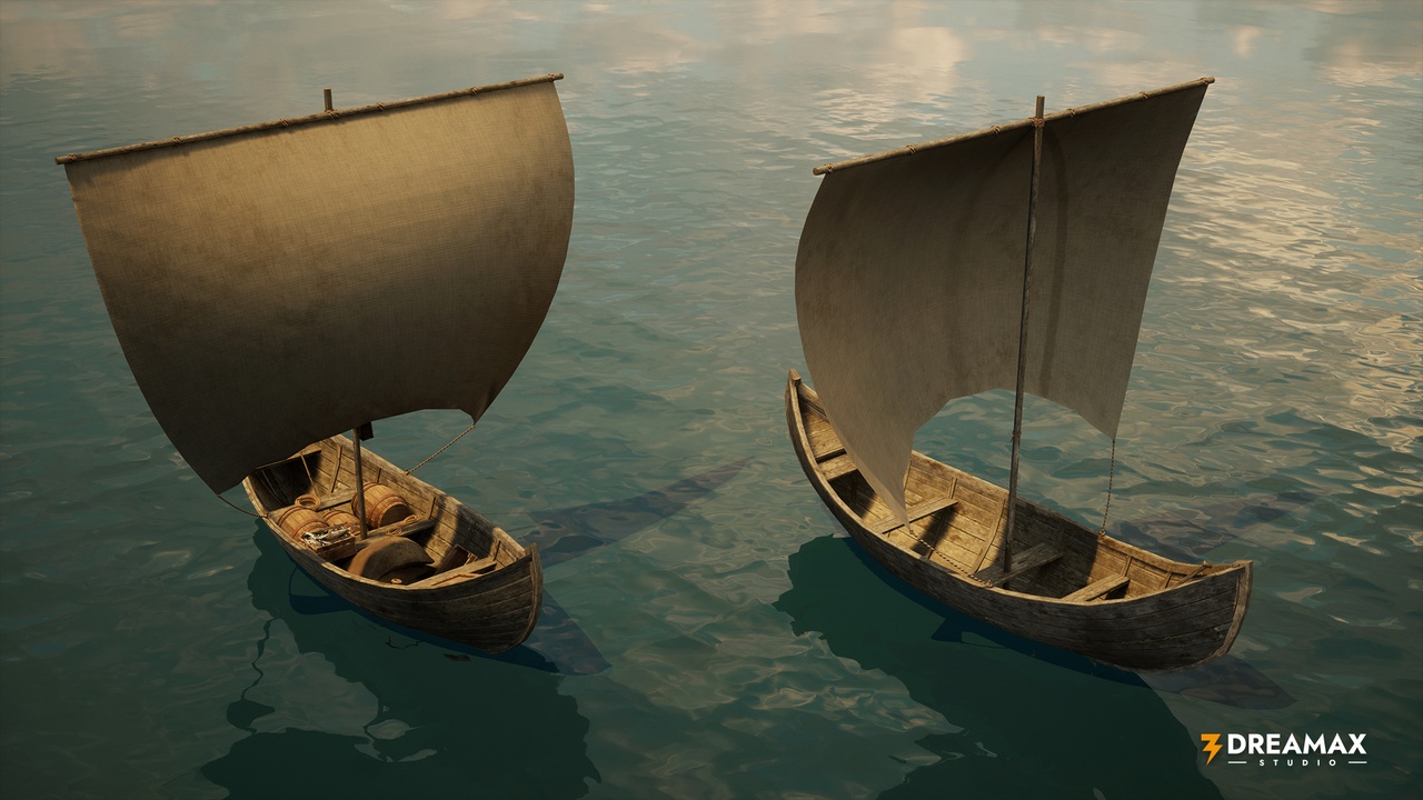 Media 1 for listing Medieval Coastal Sailing Boat – Harbor Fishing Boat
