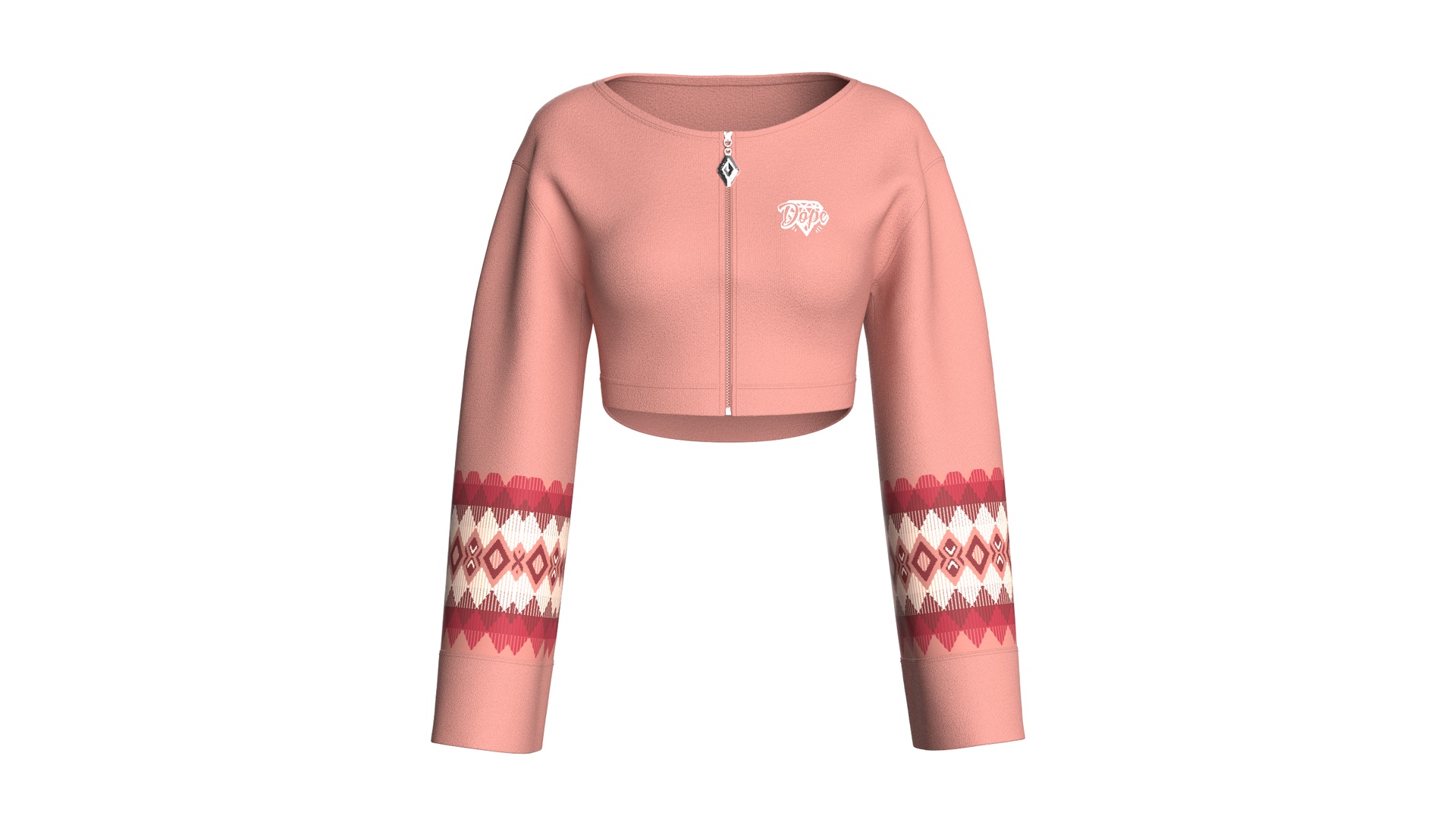 Media 1 for listing Girls Front - Zip Crop Sweatshirt | High Poly