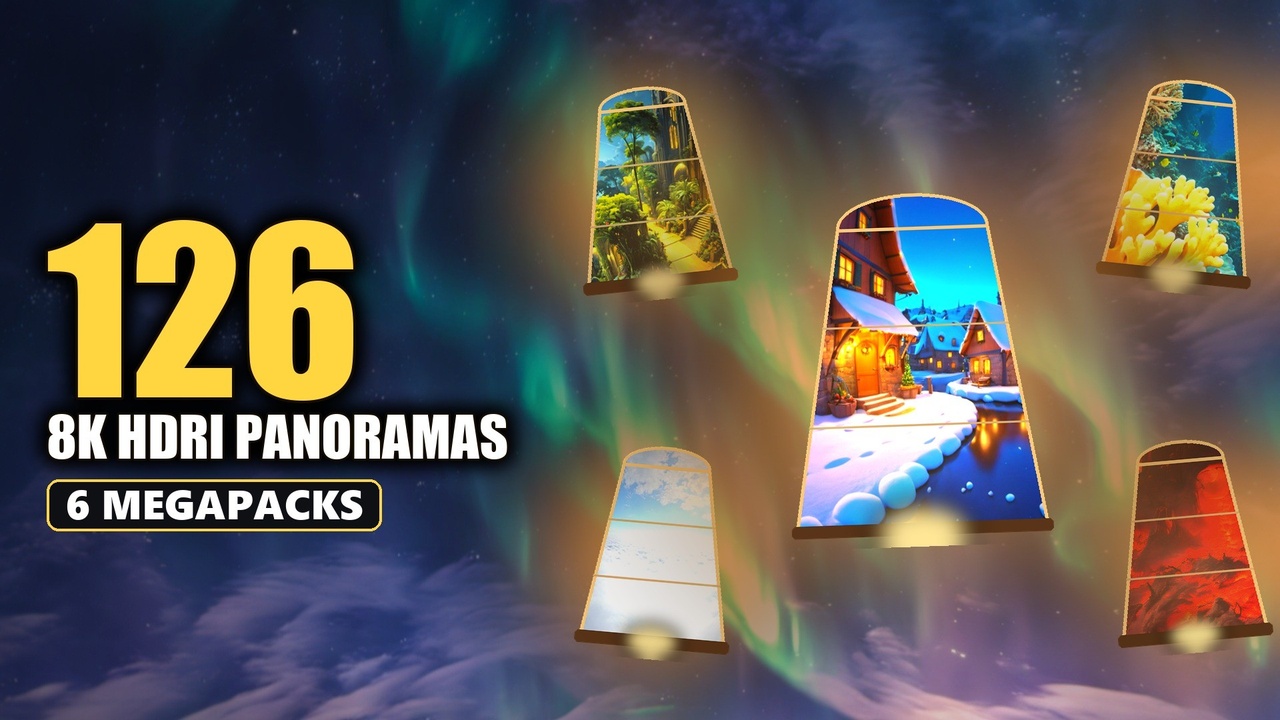 Media 1 for listing Alien, Aurora & Coral Reef HDRI Bundle - 126 8K Panoramas: Sky, Hell & Fantasy