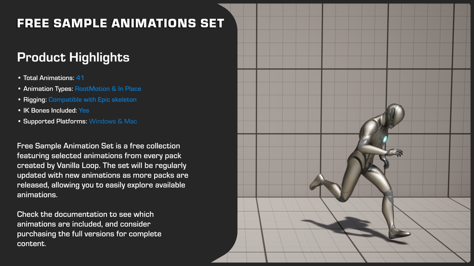 Free Sample Animation Set 제품 등록을 위한 미디어 1개
