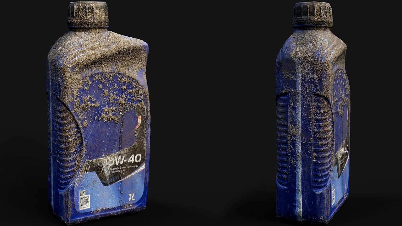 Media 1 for listing dirty car oil bottle PBR photogrammetry