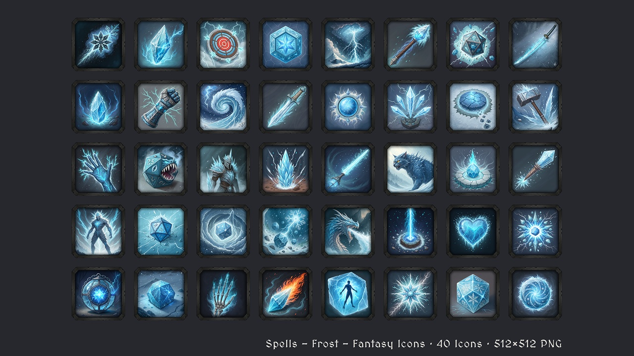 Media 1 for listing Spells - Frost - 40 Fantasy Icons [512x512 HD]