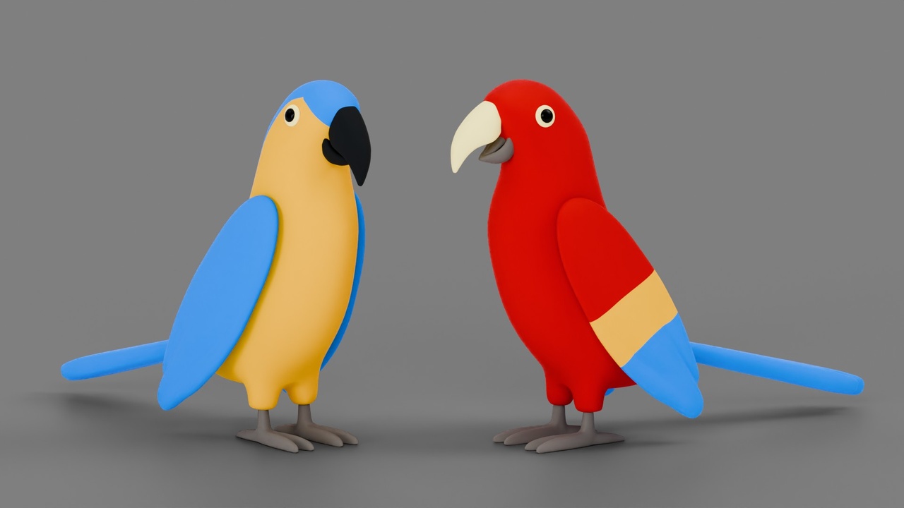 Media 1 for listing Stylized Macaw Parrots