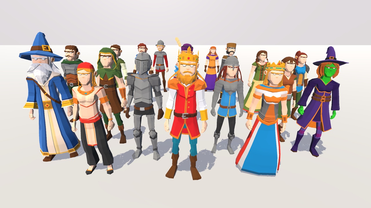 Media 1 for listing POLYGRUNT - Low Poly Fantasy Characters [3D Art]