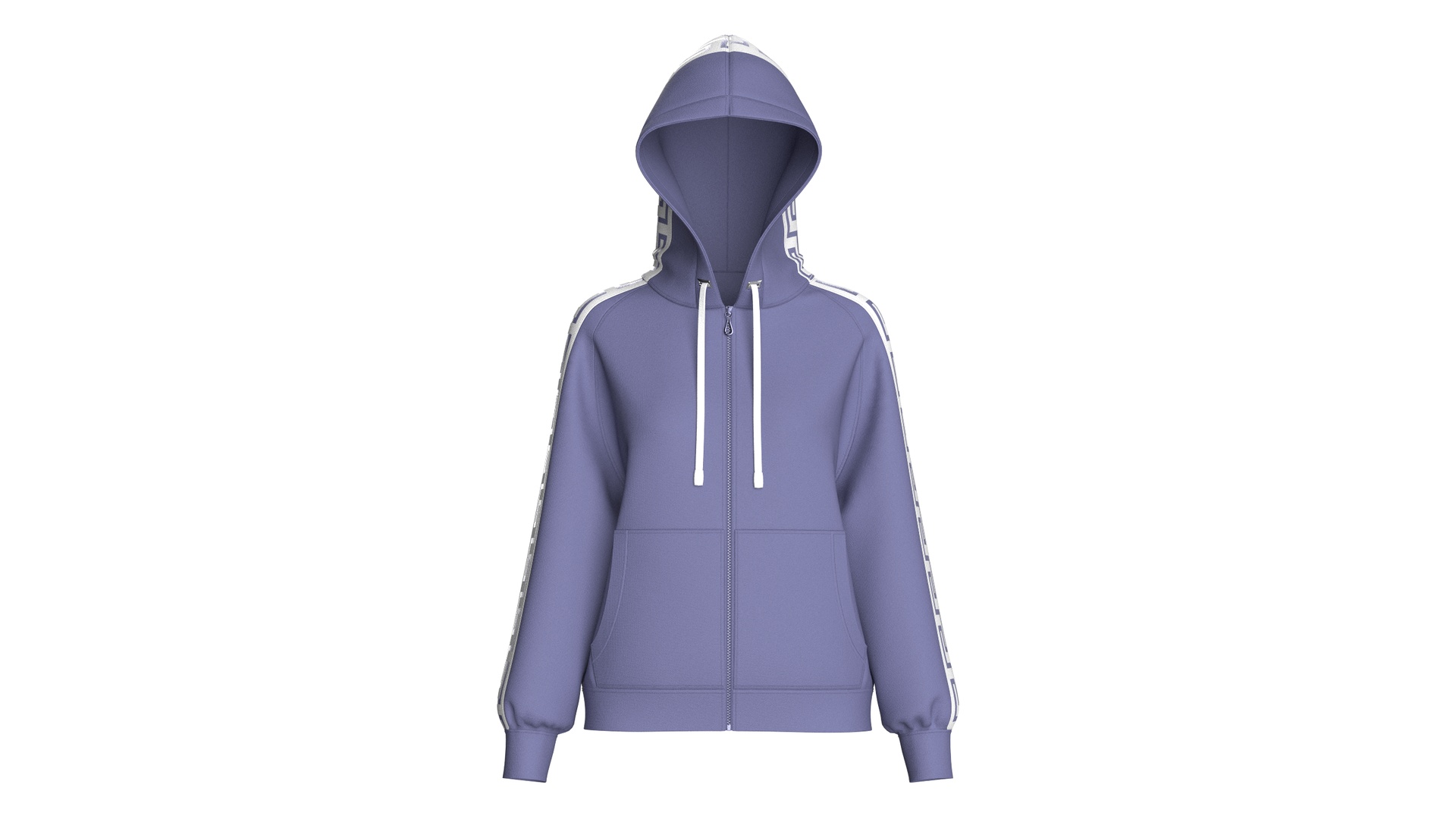 Media 1 for listing Girls Greek Key Side Taped Full - Zip Hoodie | High Poly