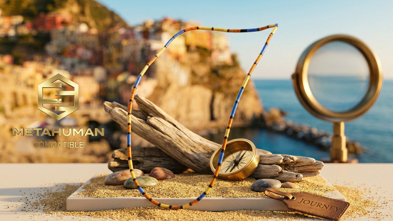 Media 1 for listing Colorful Beaded Necklace Cord with Slim Tropical Travel Inspired Casual Style