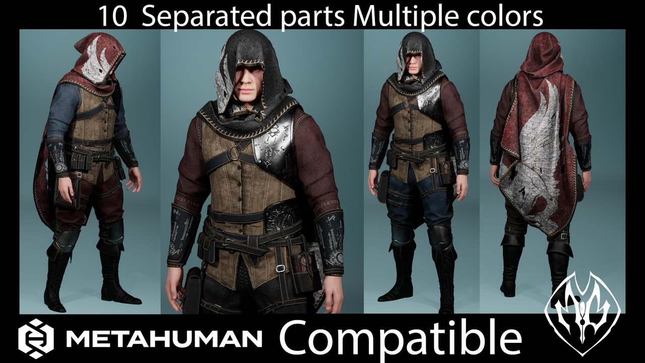 Media 1 for listing Medieval Fantasy Mage Outfit for Male and Female