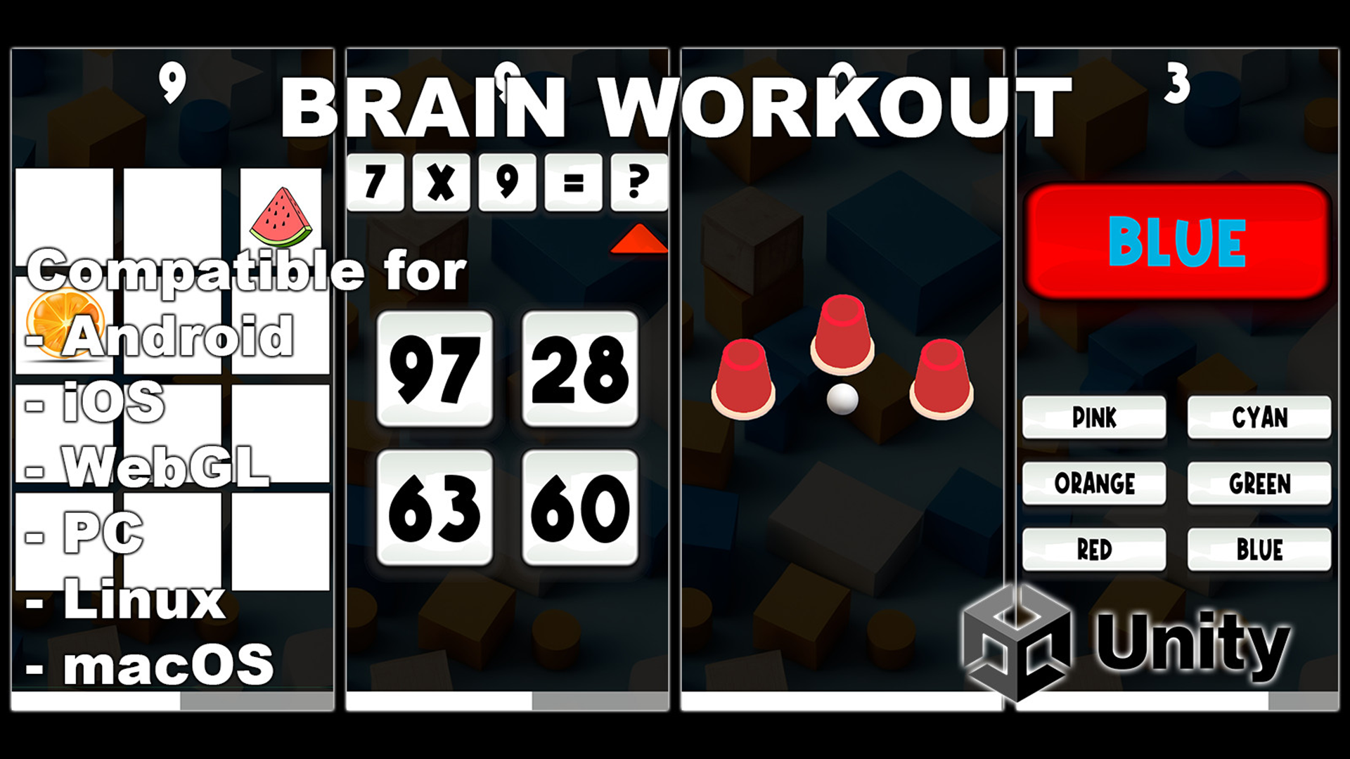 Brain Workout Puzzles - Unity Source Code With Ads | Fab