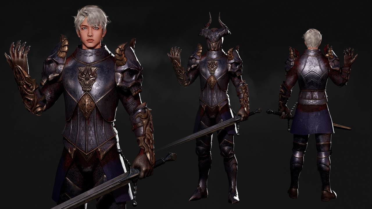 商品 Horned Knight - RPG Dark Fantasy Modular Female and Male Characters 的媒体 1
