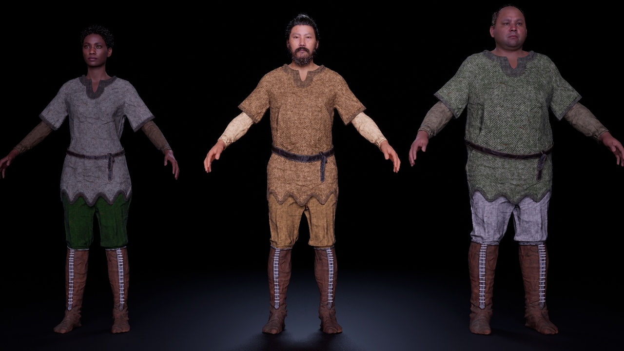 Media 1 for listing Medieval Cloth 8 Parametric Re-Colorable LowPoly 4K
