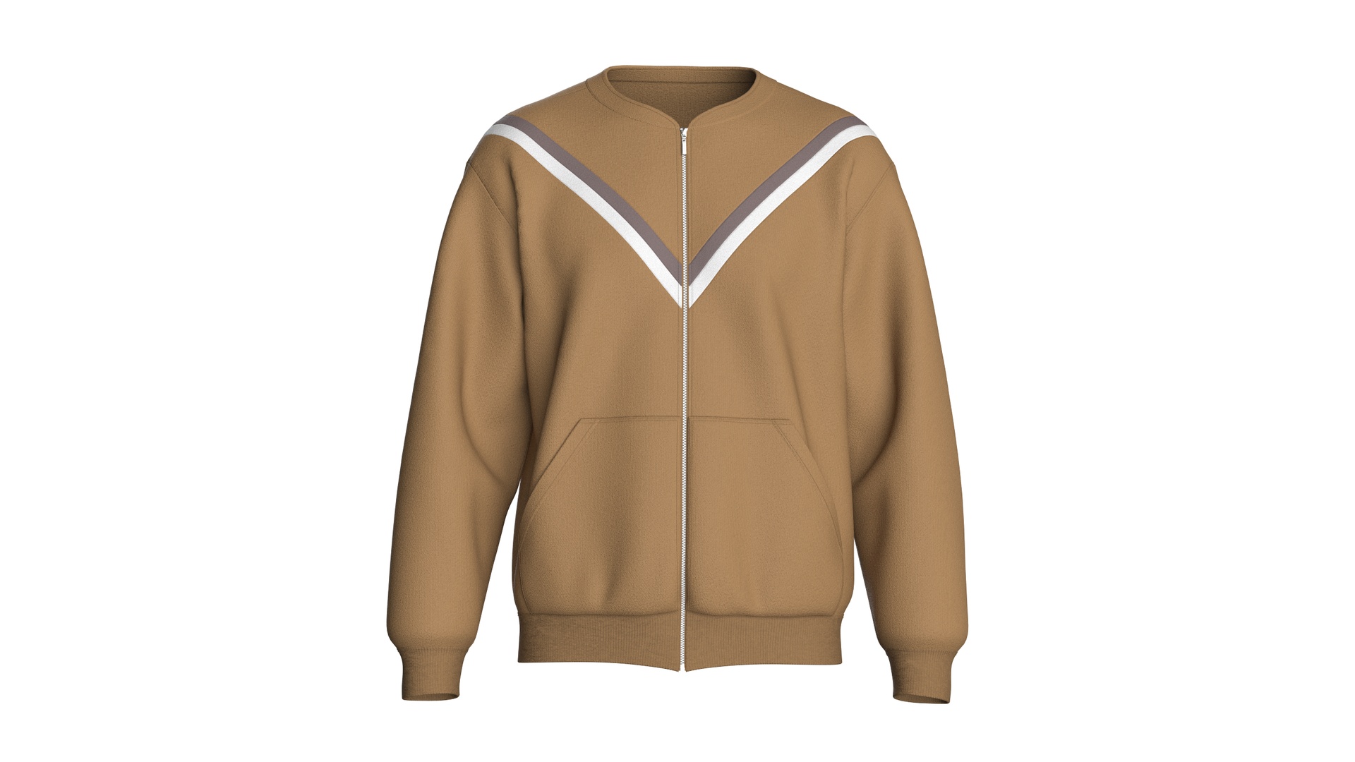 Media 1 for listing Men Zip Up Sweatshirt With V-Panel Trim | High Poly