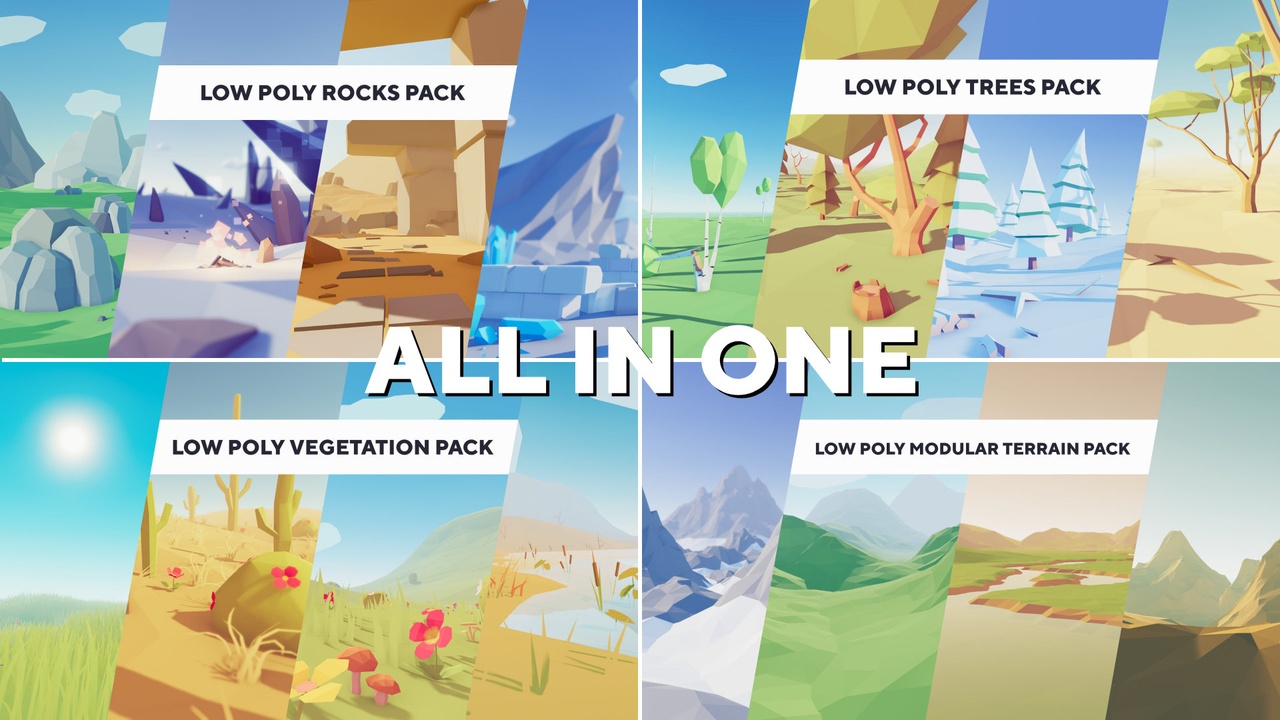 Media 1 for listing Low Poly Nature Bundle