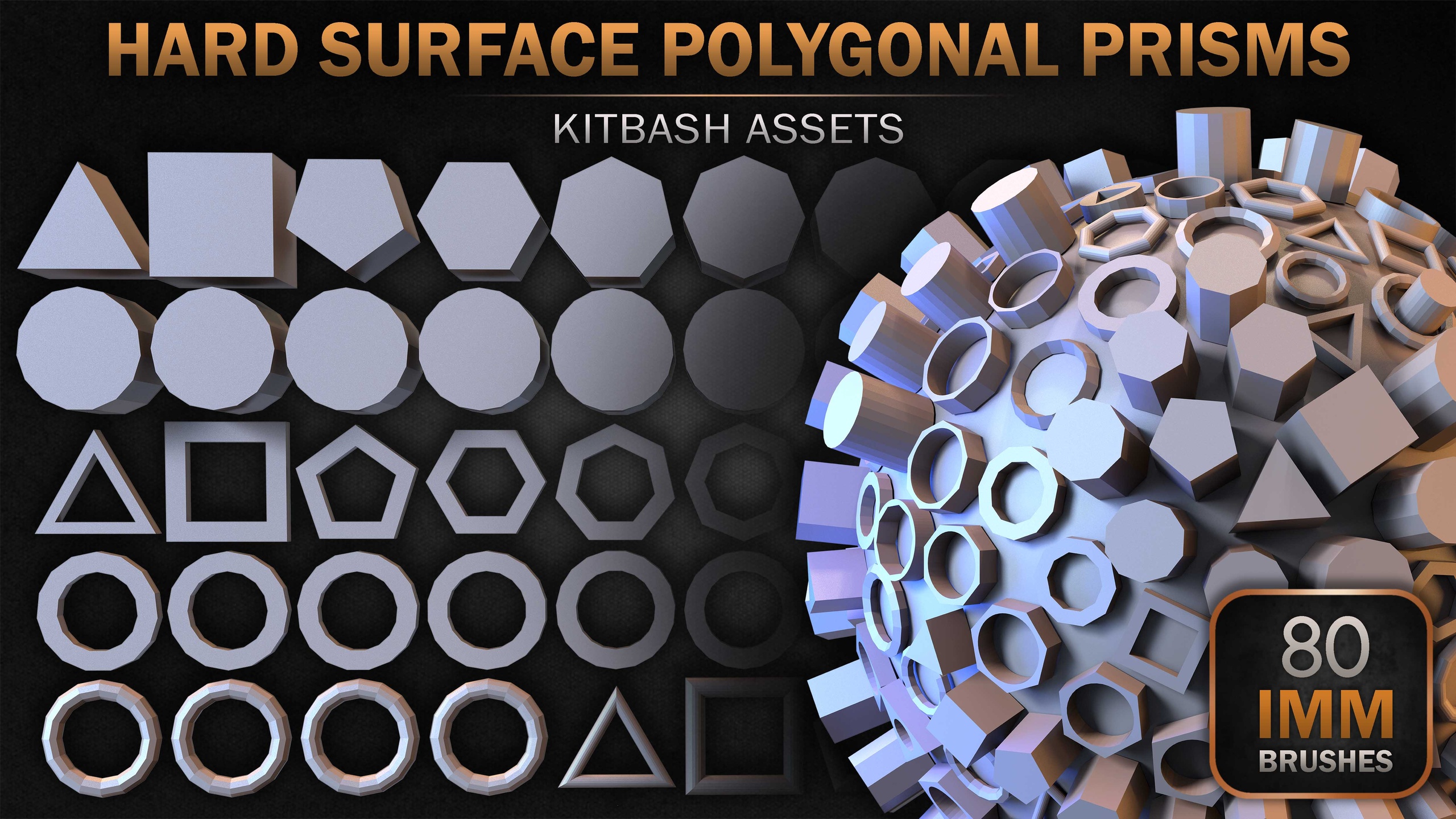 Media 1 for listing 80 Hard Surface IMM Polygonal Prisms