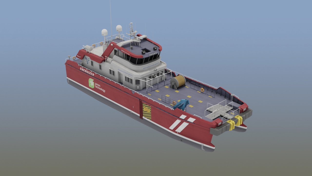 Media 1 for listing MV Energizer Crew Transfer Vessel Electric Catamaran Game Ready 3D Model
