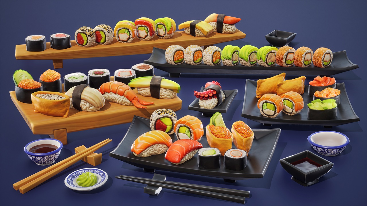 Media 1 for listing Stylized Food: Sushi - Unreal Engine