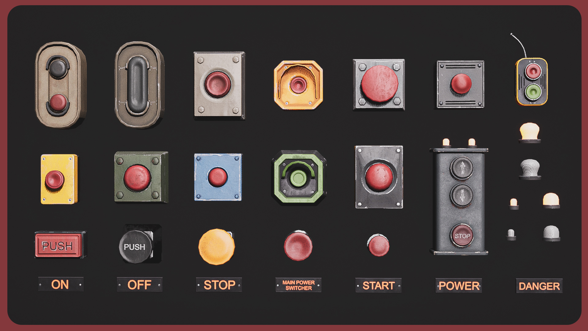 Control Button Varieties Control Buttons - Industrial | Fab