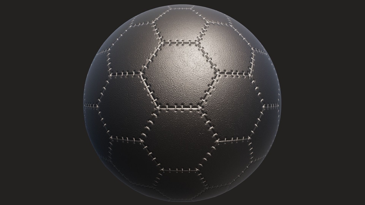 Ball Material Black Football Ball Material PBR | Fab