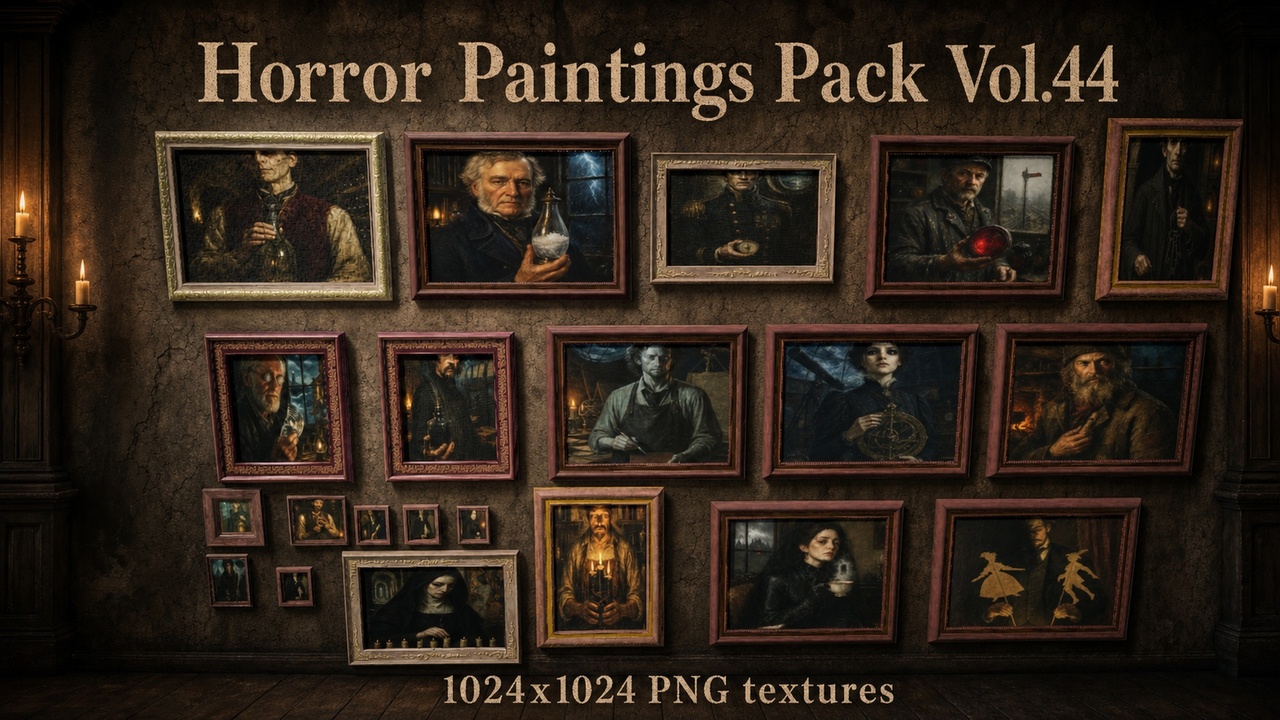Media 1 for listing Horror Faces Paintings Pack Vol.44
