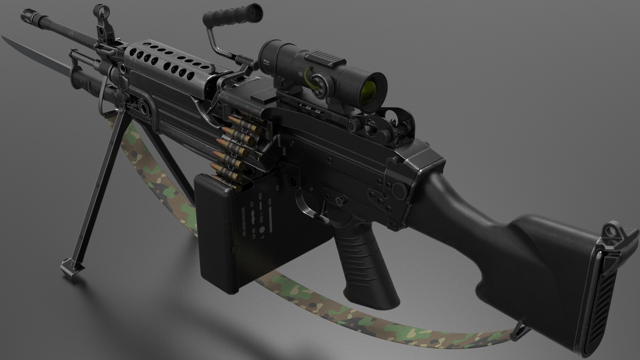 M249 Light Machine Gun LMG (Fps - Tps) 제품 등록을 위한 미디어 1개