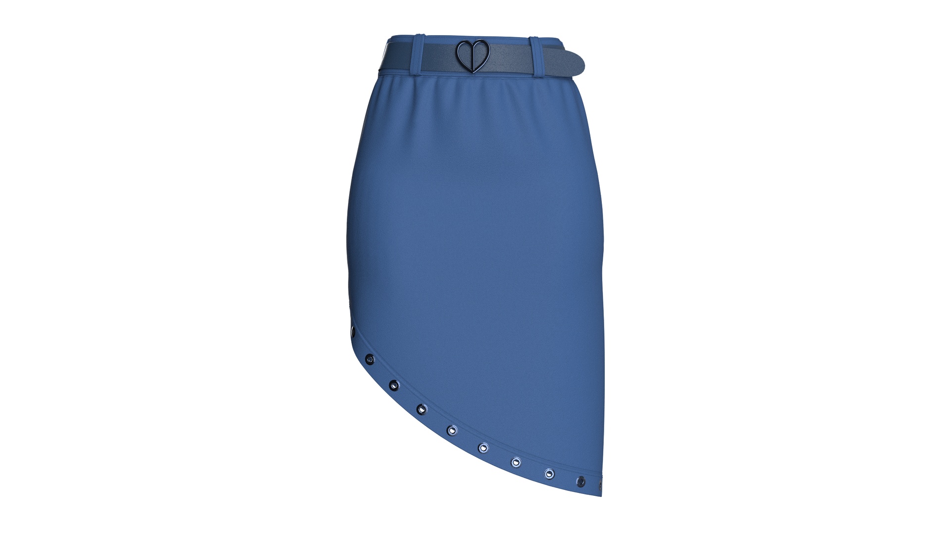 Media 1 for listing Girls Grommet Hem Skirt With Heart Belt | High Poly