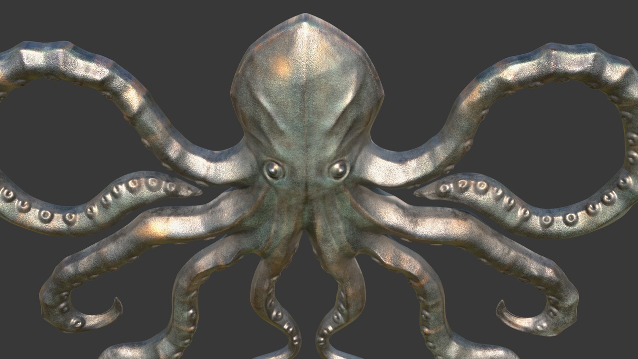 Media 1 for listing Medieval Kraken Emblem  - Game Asset | PBR | Low-poly |