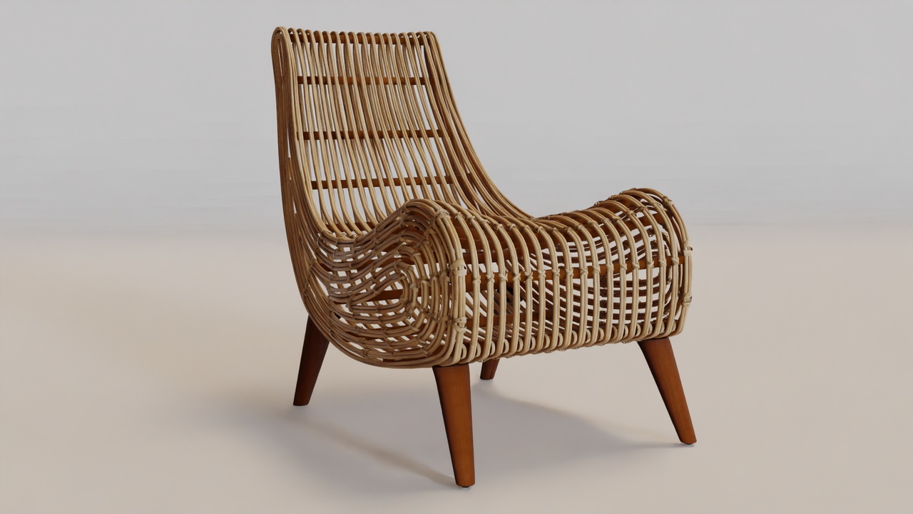 Media 1 for listing Tika Chair, natural rattan armchair
