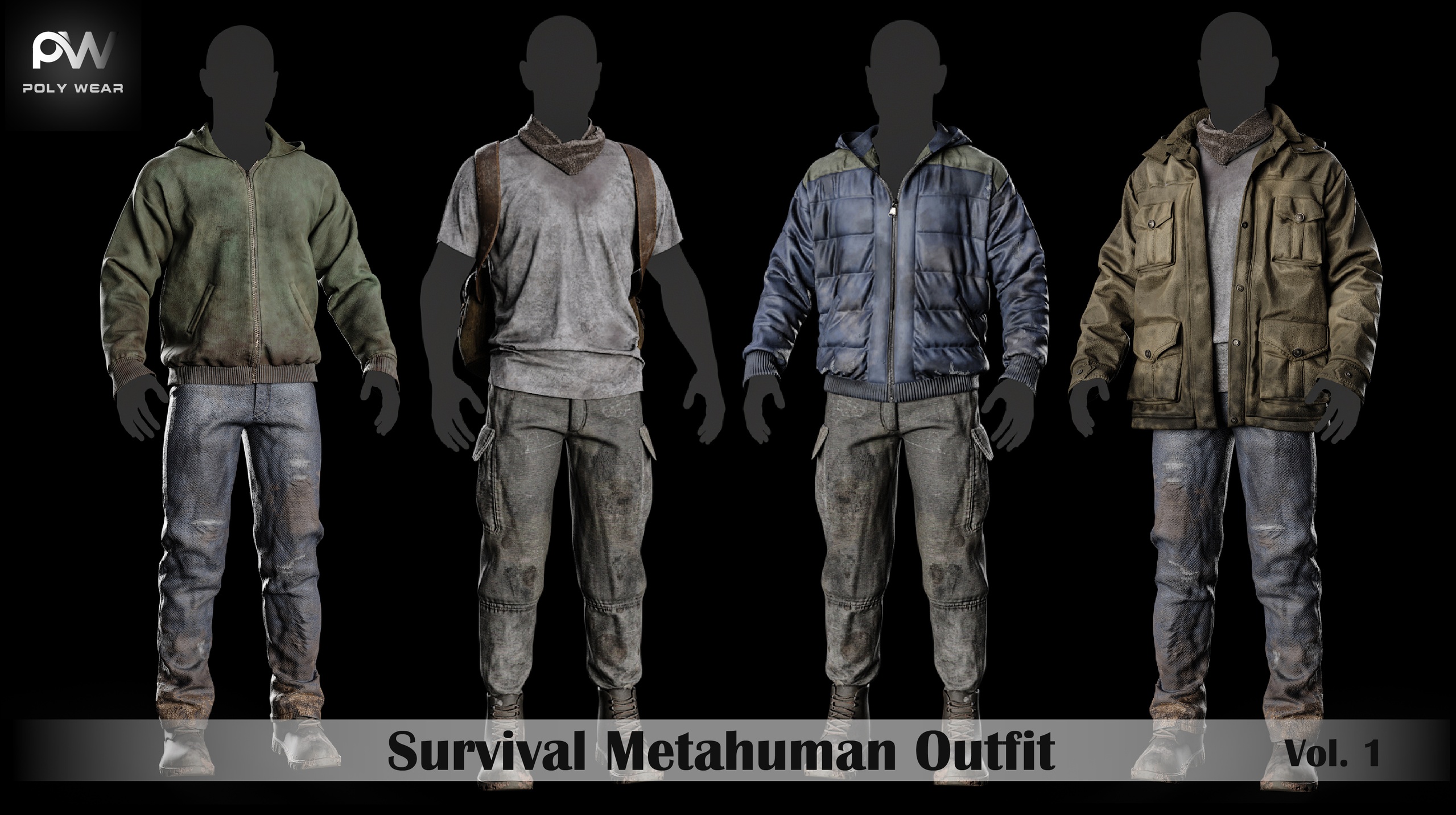 Media 1 for listing Urban Survival Outfit (Metahuman Clothes) Vol 01
