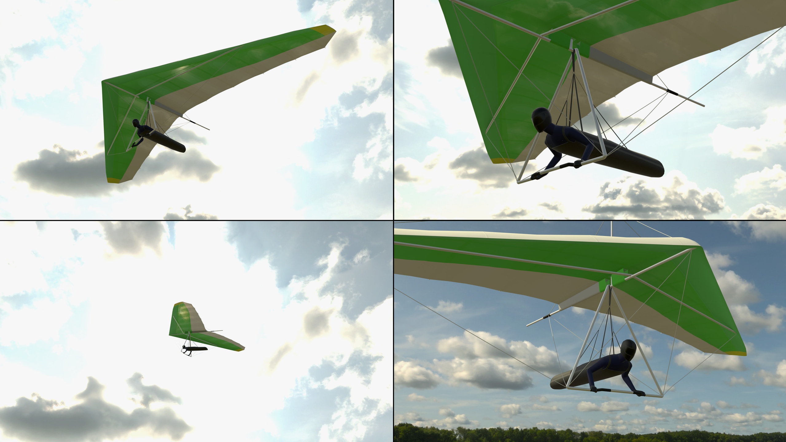 Media 1 for listing Hang Glider With Pilot- 4K PBR
