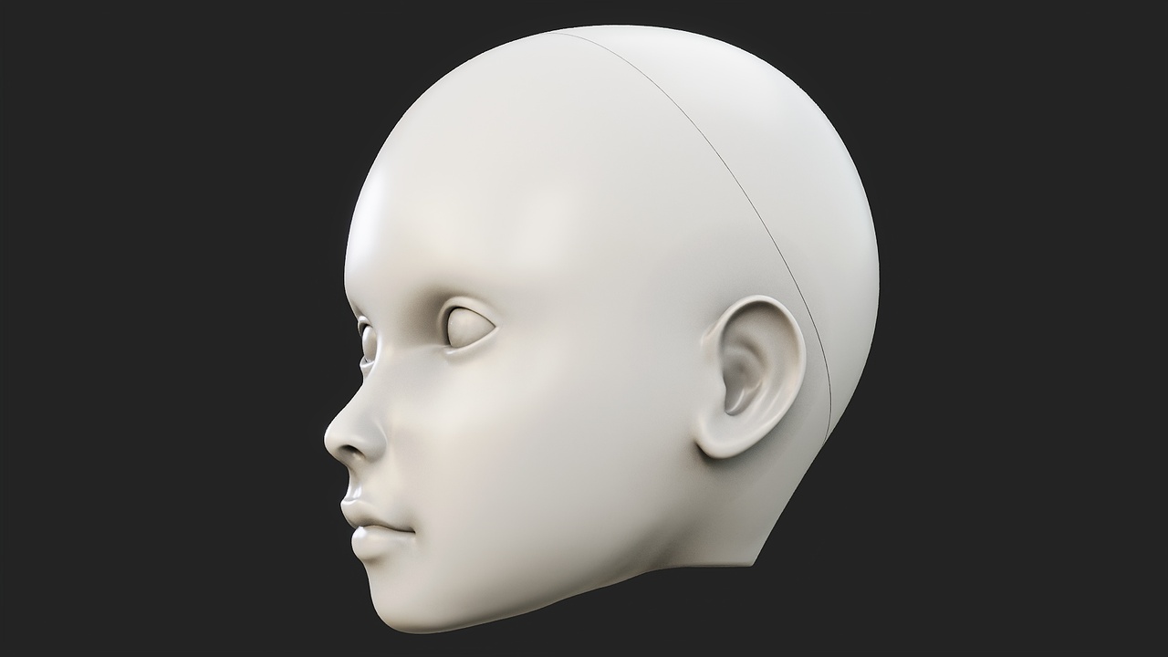 Media 1 for listing BJD Doll Head - 3D print