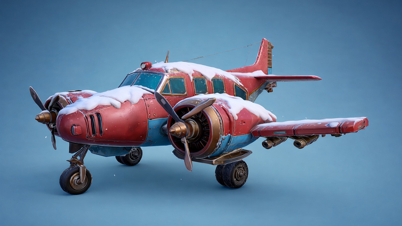 Media 1 for listing Free Stylized Frozen Lowpoly Airplane✈️❄️