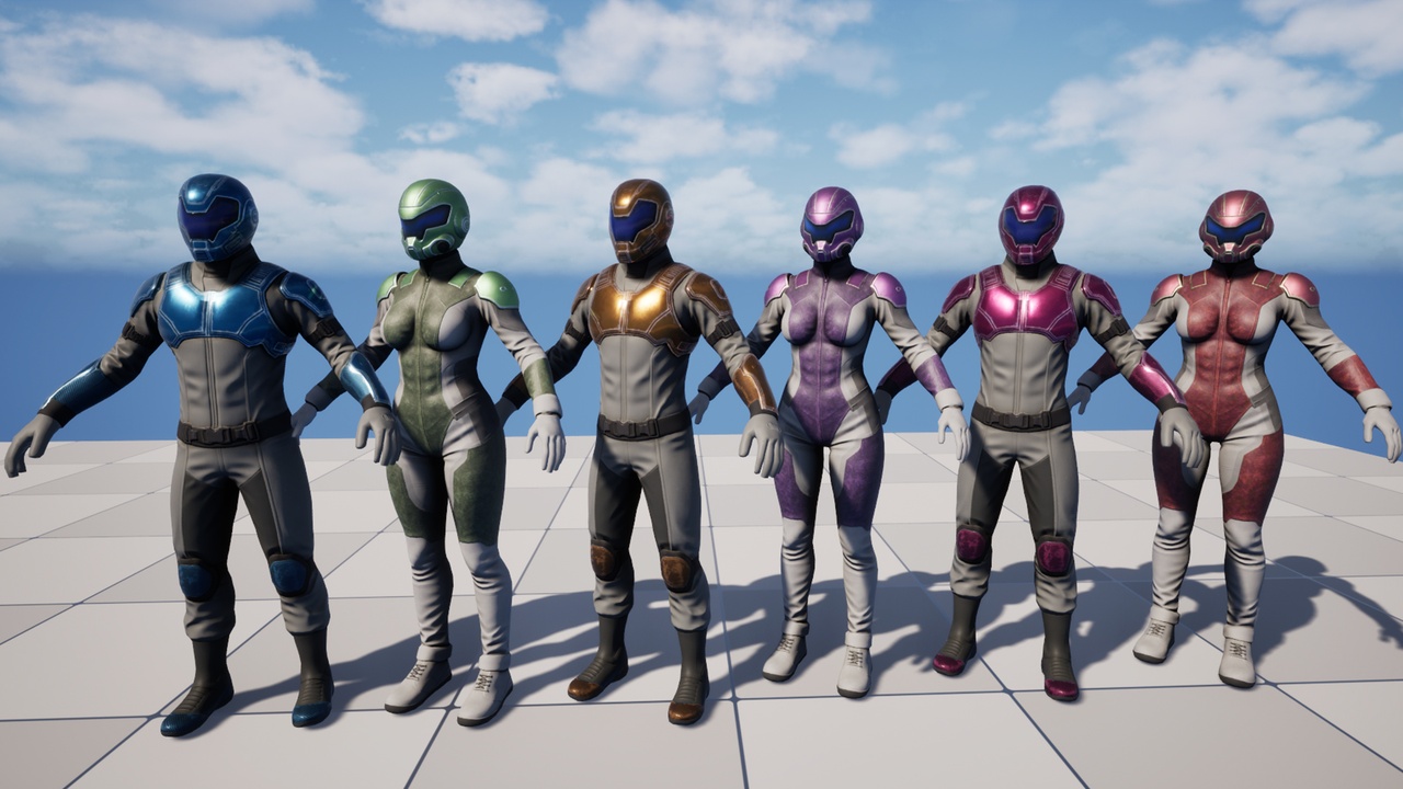 Media 1 for listing Sci-Fi Armored Character Pack 1 | UE5 Mannequin Rig | FBX