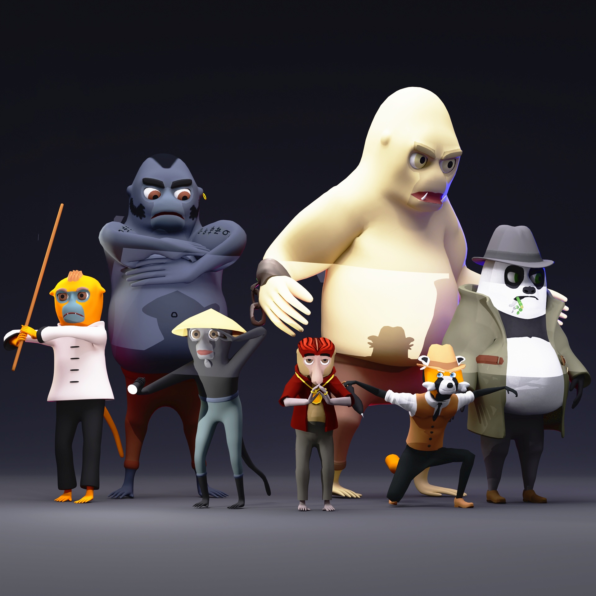 Media 1 for listing Toon Monkey-Panda Character Pack