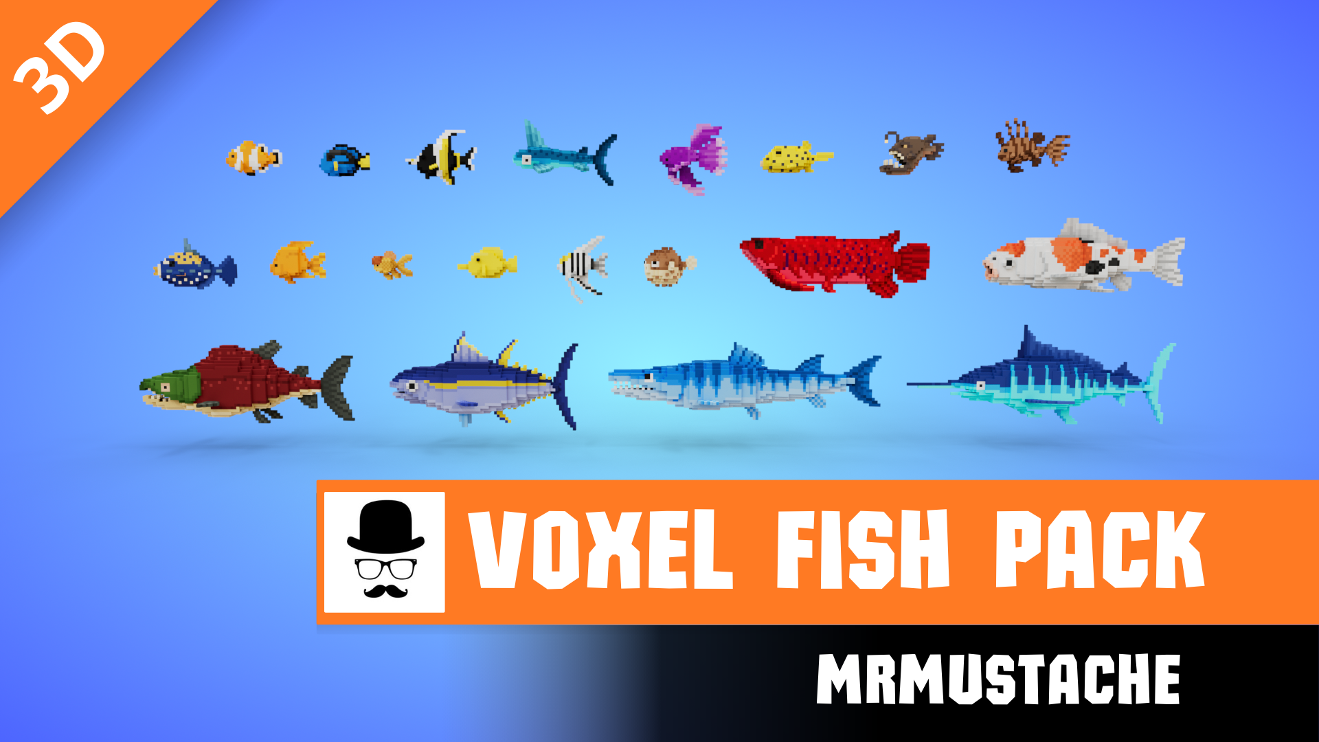 Voxel Fish Pack | Fab