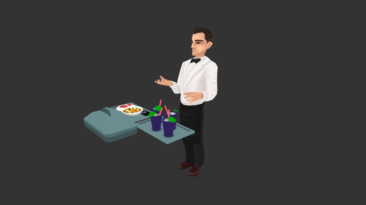 商品 Waiter - lowpoly male character 的媒体 1