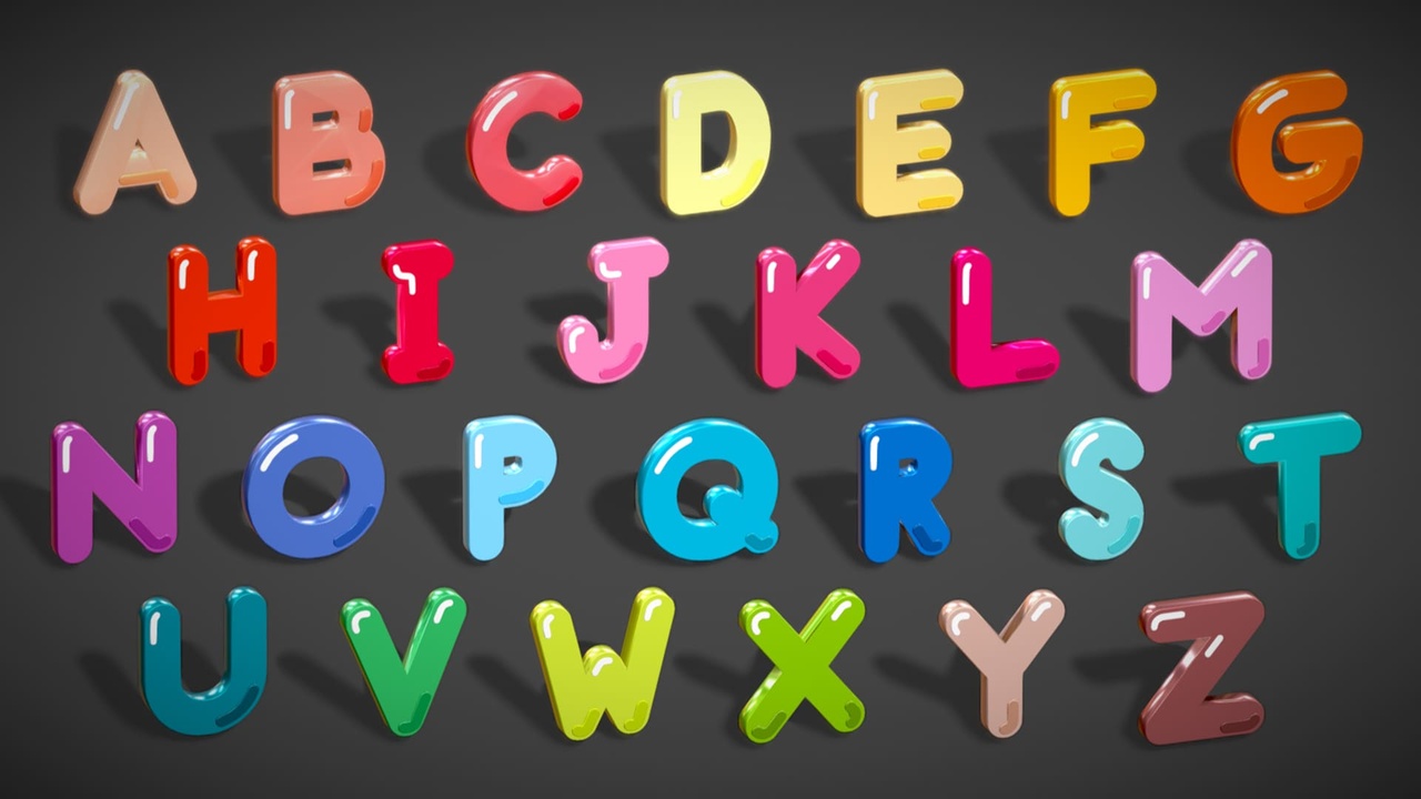 Media 1 for listing Simple Alphabets Numbers Pack 6 - Stylized Toon Metallic - Kids Learning Kit