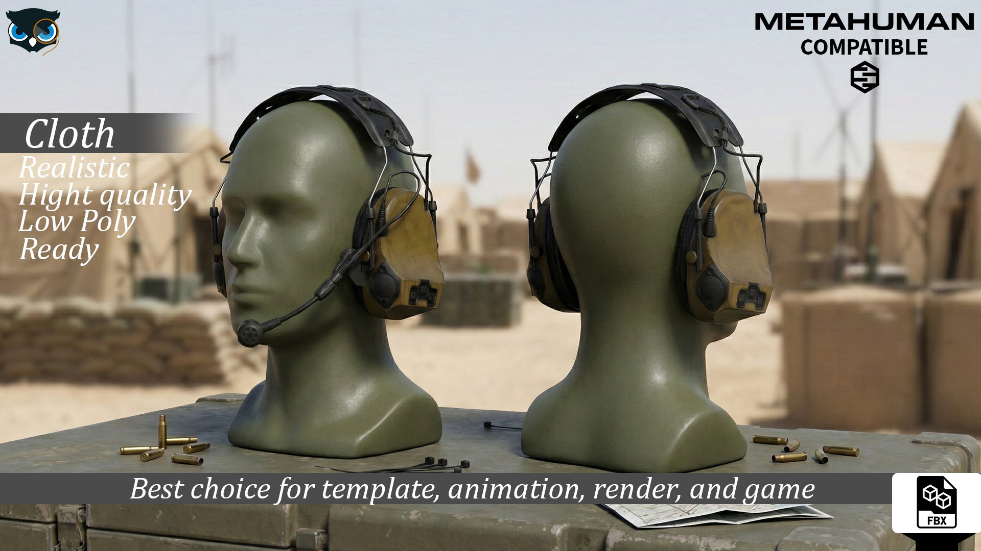 Tactical Comms Headset With Mic Metahuman Compatible M Series Fab tactical-comms-headset-with-mic-metahuman-compatible-m-series-fab