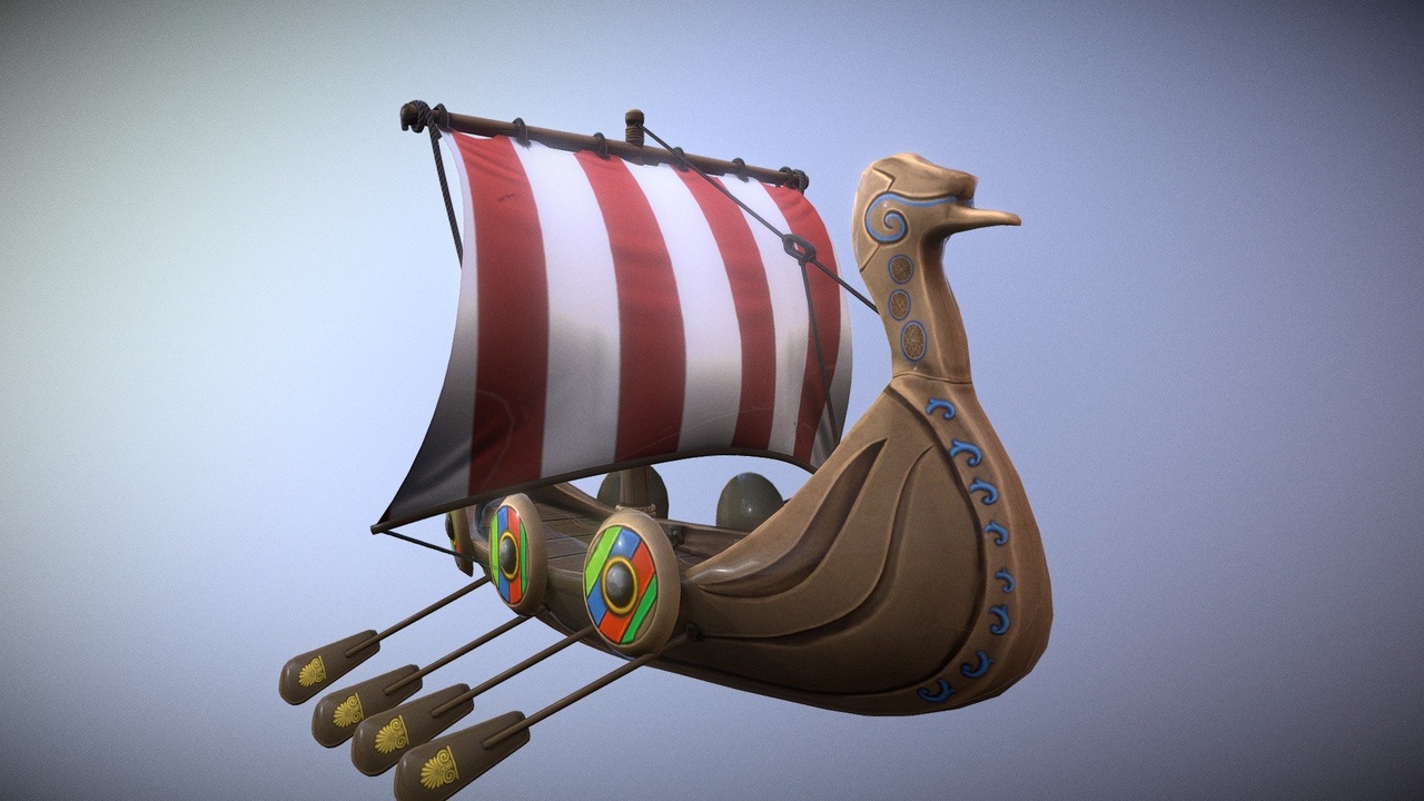 Media 1 for listing Viking Ship Stylized