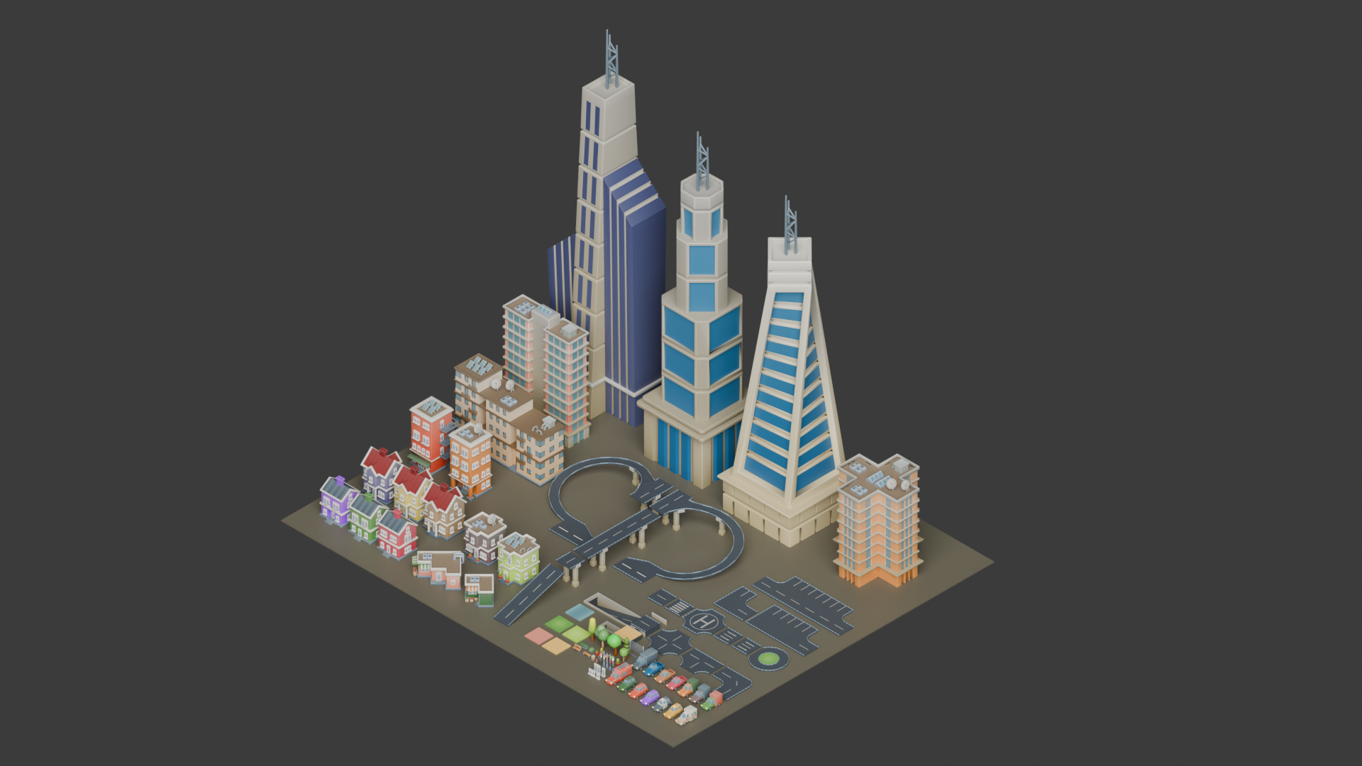 Cartoon City Pack – Stylized Modular Town Environment | Fab