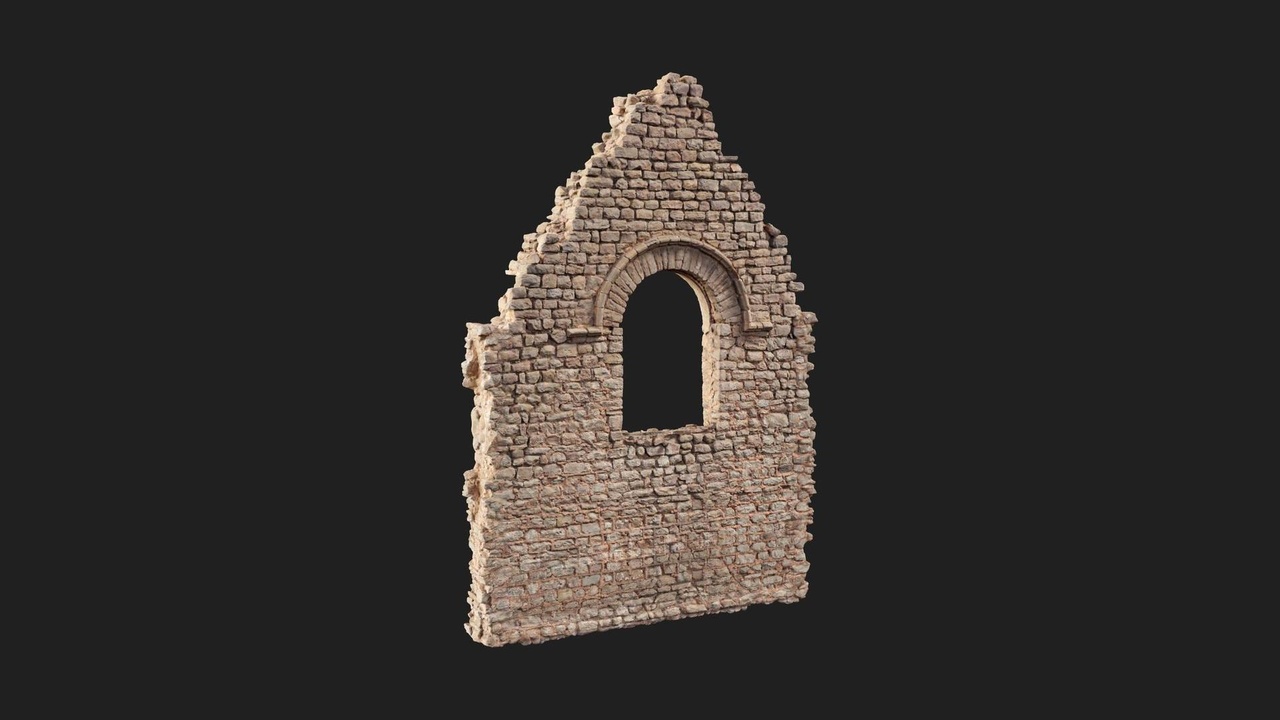 Media 1 for listing Industrial Brick Ruin Window Arch Brick Straight 02
