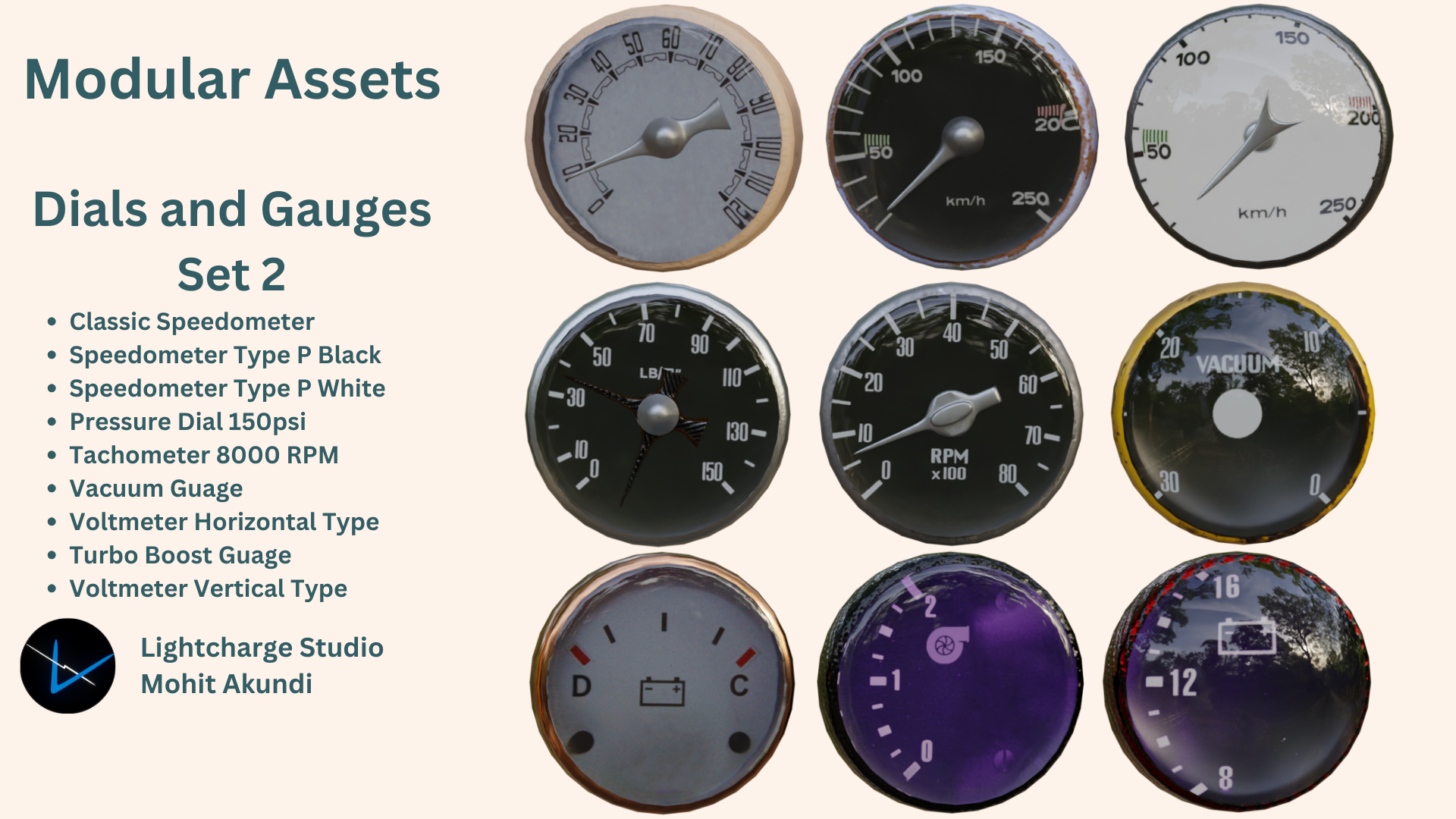 Dials and Gauges Set 2 | Instruments | Fab