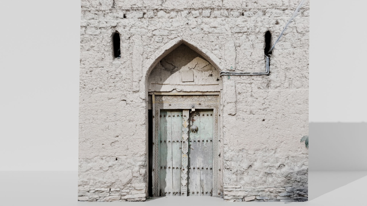 Media 1 for listing Weathered Historic Wooden Door & Mud Wall – Photogrammetry Scan