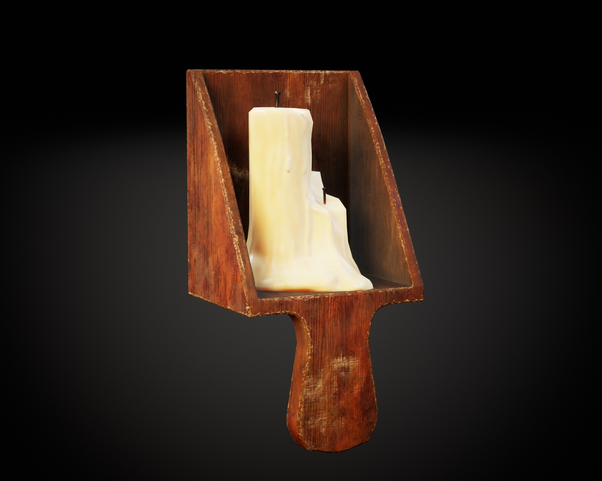 Media 1 for listing Medieval Wall Wooden Candleholder
